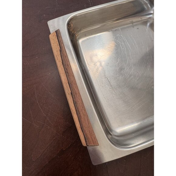 Stelton Denmark 18/8 Stainless Steel Tray Rosewood Handles Orig Label - Picture 3 of 10